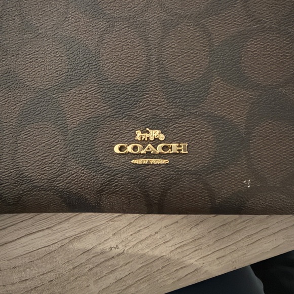 Coach Signature Brown and Tan Wristlet - Picture 7 of 8